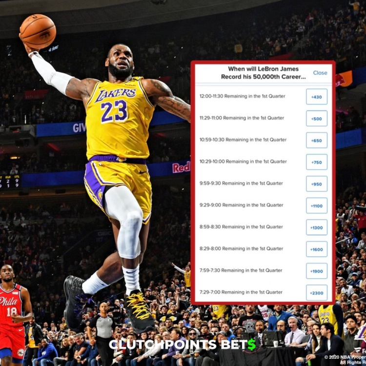 僅差1分！詹姆斯今日何時破五萬分賠率：開場30秒內最被看好