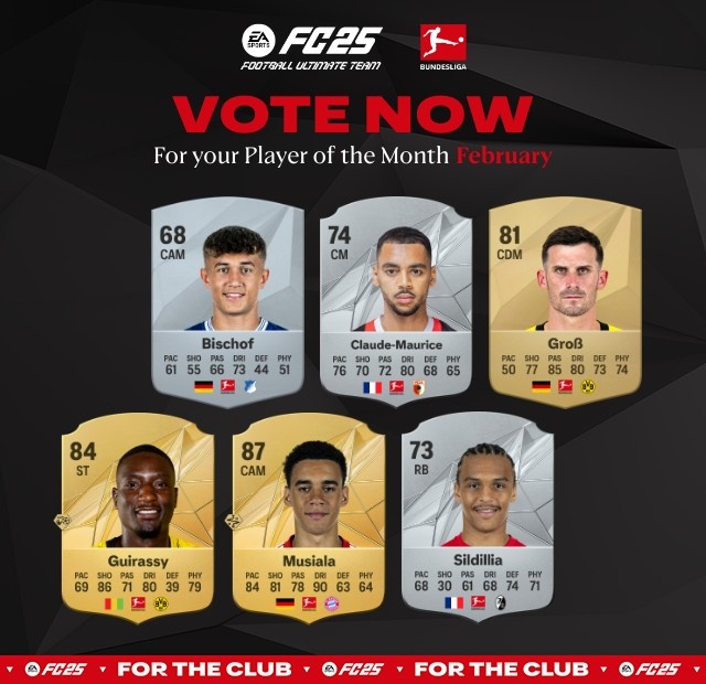 德甲2月最佳候選：穆西亞拉&吉拉西領(lǐng)銜，格羅斯&比紹夫在列